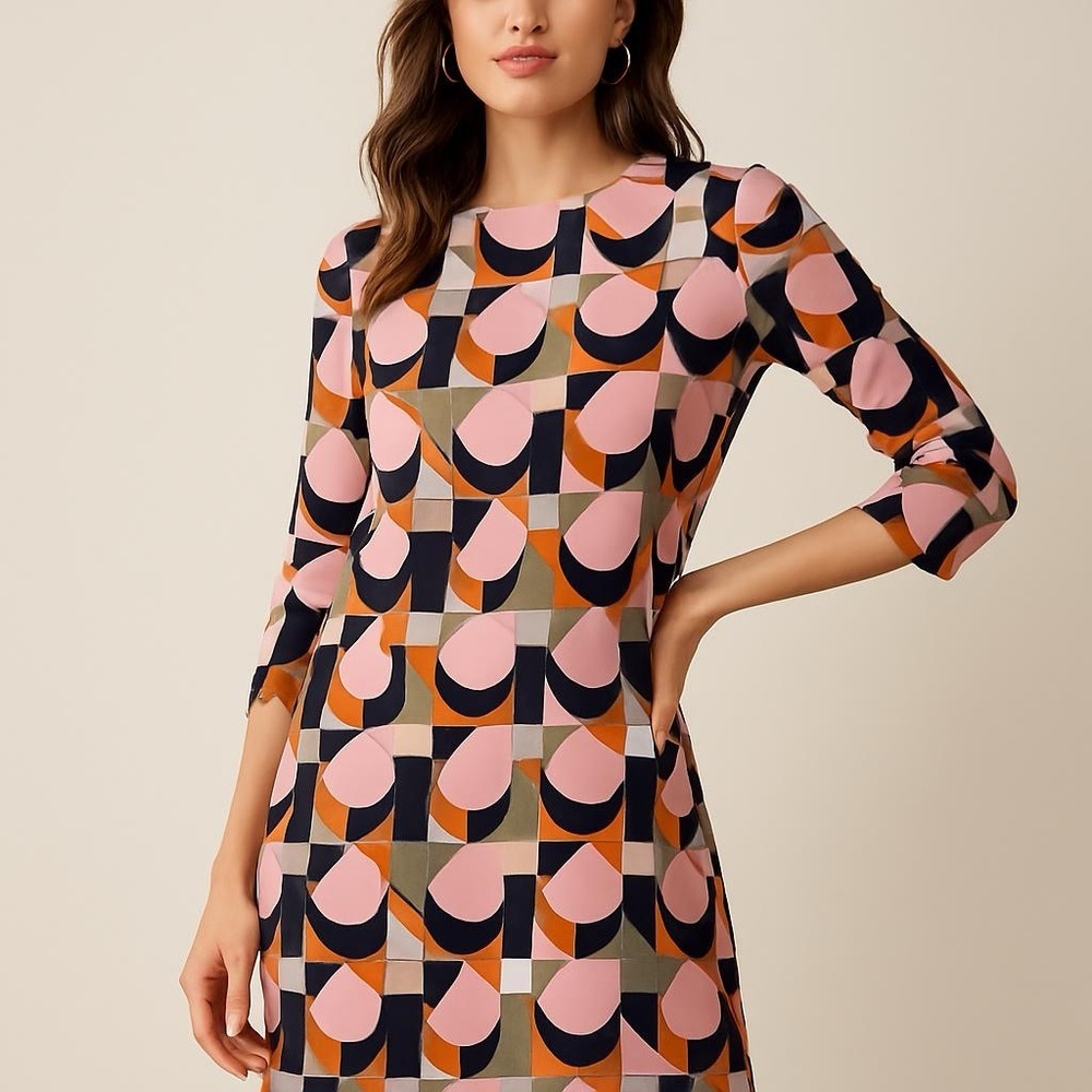 J.McLaughlin Retro Geometric Shift Dress Size Small NWT